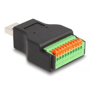 USB 3.2 Gen 1 Type-A uros - riviliitinsovitin painopainikkeella