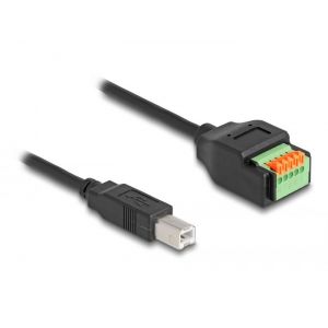 USB 2.0 -kaapeli Type-B uros-riviliitinsovitin painikkeella 15 cm
