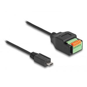 USB 2.0 kaapeli Tyyppi Micro-B uros liittimeen sovitin painikkeella 15 cm