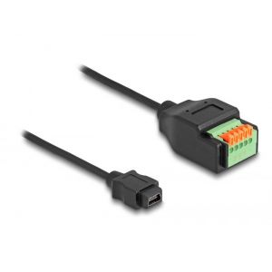 USB 2.0 -kaapeli Tyyppi Mini-B naaras ja riviliitinsovitin painikkeella 15 cm