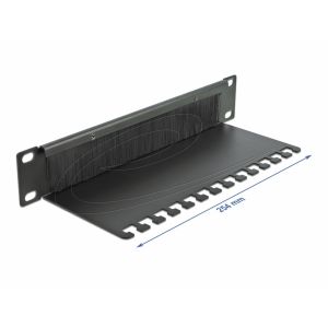 10" kaapelinhallintaharjaliuska kaapelitukilevyllä 1U, musta