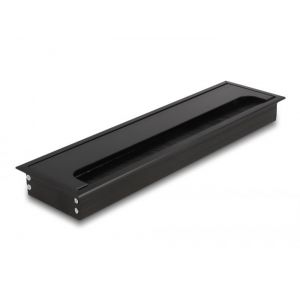 Kaapeliläpivienti pöytäasennukseen harjalla 300 x 80 x 28 mm musta
