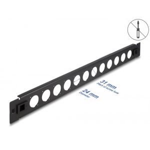 19″ D-Type Patch Panel 12-porttinen työkaluton musta