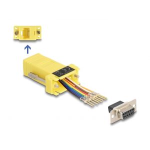 D-Sub 9 pin naaras RJ45 naaras Assembly Kit keltainen