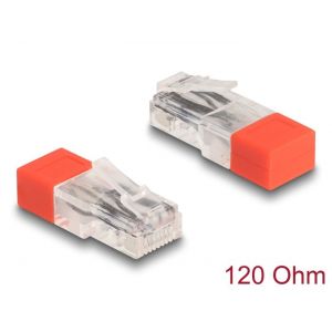 Delock RJ45 pistoke päätevastuksella 120 ohm punainen