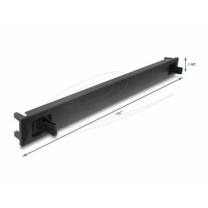 19″ 1U peitepaneeli ABS-muovia napsautustoiminnolla, musta