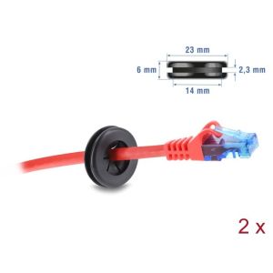Delock kuminen kaapeliholkki pyöreä Ø 16 mm musta 2 kpl