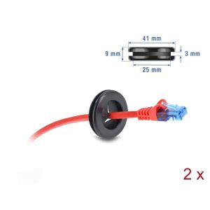 Delock kuminen kaapeliholkki pyöreä Ø 30 mm musta 2 kpl