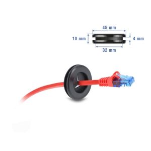 Delock kuminen kaapeliholkki pyöreä Ø 35 mm musta 1 kpl