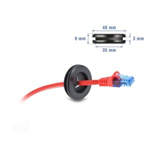 Delock kuminen kaapeliholkki pyöreä Ø 40 mm musta 1 kpl