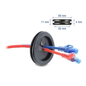 Delock kuminen kaapeliholkki pyöreä Ø 70 mm musta 1 kpl
