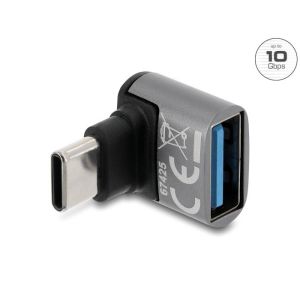 Delock USB 10 Gbps USB-C uros - A naaras, kulma adapteri alumiinikotelo