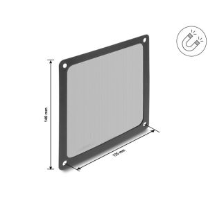 Delock magneettinen pölysuoja 140 x 140 mm musta