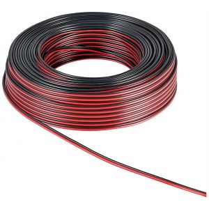 Kaiutinkaapeli punainen / musta CCA 10 m rulla, kaapelin halkaisija 2 x 0,75 mm²