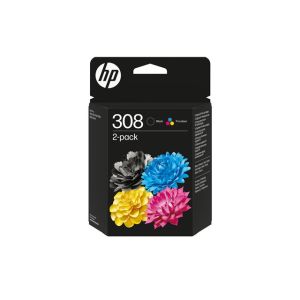 HP 308 musta + 3-väri kasetit