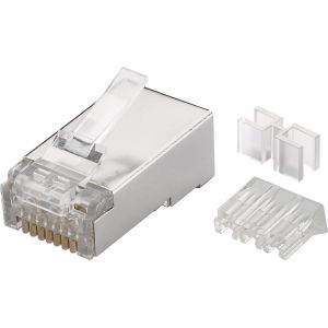 RJ45 Cat 6A STP suojattu liitin pyöreälle kaapelille 10 kpl
