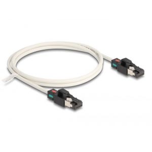 Ethernetkaapeli Cat.6A S/FTP pyörivillä väriliittimillä 3 m valkoinen