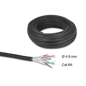 Delock ethernetkaapeli rullassa Cat.6A U/FTP 500 MHz ohut, joustava halogeeniton 50 m