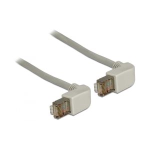 Ethernetkaapeli Cat6 , 2x90 asteen kulmalla ylös, S/STP, harmaa 1m