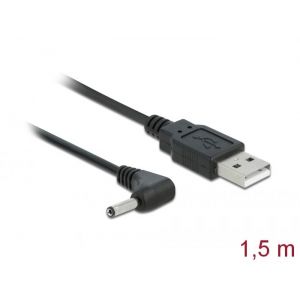 Delock USB - DC 3.5 x 1.35 mm 90° kulmalla virtakaapeli