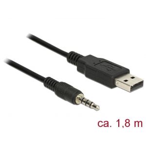 Delock muunnin USB 2.0 Type-A-uros - sarja TTL 3,5 mm 4-nastainen stereoliitin 1,8 m (3,3 V)