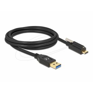 USB 10 Gbps -kaapeli Type-A-uros - USB Type-C™ -uros, ruuvikiinnitys 2 m