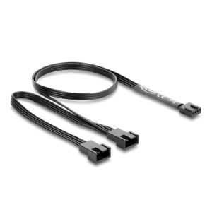 Delock 4-pin PWM naaras - 2 x 4-pin PWM uros Y-kaapeli 50cm+20cm