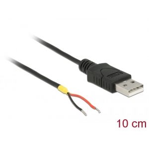 Delock Cable USB 2.0 Type-A uros> 2 x avoimet johdot virta 10 cm Raspberry Pi