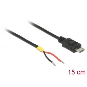 Delock Cable USB 2.0 Micro-B uros> 2 x avoimet johdot virta 15 cm Raspberry Pi