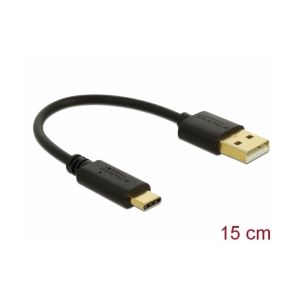 Delock USB-C latauskaapeli 15cm 3A