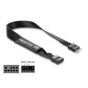 Delock HD Audio litteä emolevyn jatkokaapeli 9-pin uros - naaras 30 cm, musta