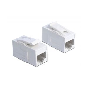 Delock Keystone Module RJ45 jack > RJ45 jack Cat.6A UTP white