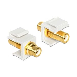 Delock Keystone module RCA female > RCA female gold plated white