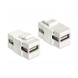 Delock Keystone Module USB 2.0 A female > USB 2.0 A female white