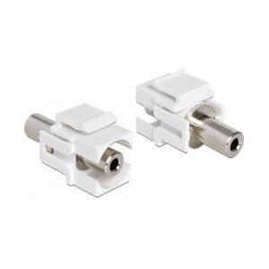 Delock Keystone moduli stereo 3.5 mm naaras - naaras 3-pin valkoinen