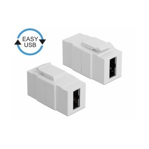 Delock Keystone module EASY-USB 2.0 A female > EASY-USB 2.0 A female white