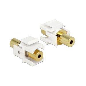 Delock Keystone Module stereo jack female 3.5 mm 4 pin > stereo jack female 3.5 mm 4 pin gold plated white