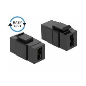 Delock Keystone module EASY-USB 2.0 A female > EASY-USB 2.0 A female black