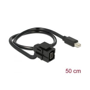 Delock Keystone Module mini DisplayPort female > mini DisplayPort male 110° with cable