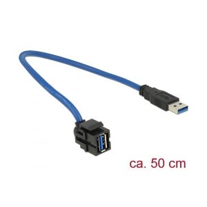 Delock Keystone Module USB 3.0 A female 250° > USB 3.0 A male 0.5 m