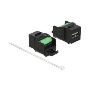 Delock Keystone module USB 2.0 A female to terminal block black