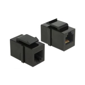 Delock Keystone Module RJ12 female > RJ12 female Cat.3 black