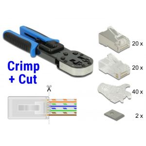 RJ45 puristus + leikkauspihdit, työkalusarja