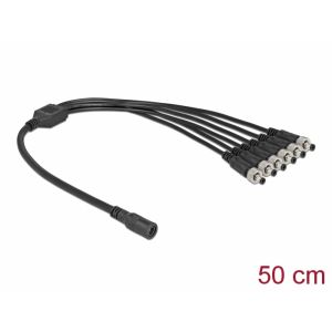 DC -jakokaapeli 5,5 x 2,1 mm 1 x naaras - 6 x uros ruuvattava