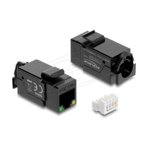 Delock Keystone-liitin RJ45 Cat.6A UTP PoE-LEDillä