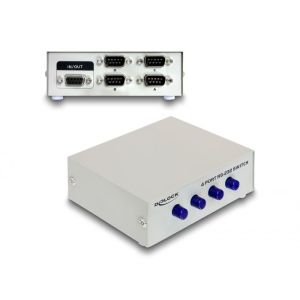 Delock Sarjaporttikytkin RS-232 / RS-422 / RS-485 4-porttinen, manuaalinen
