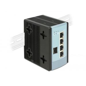 Gigabit Ethernet kytkin 4 Port + 1 SFP, DIN kiskoasennus