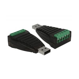 Delock USB Type-A to Serial RS-422/485 terminal block with surge protection 600 W konvertteri