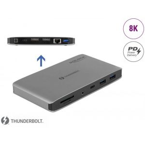 Thunderbolt™ 3 -telakointiasema 8K - kaksi DisplayPort / USB / LAN / SD / Audio / PD 3.0