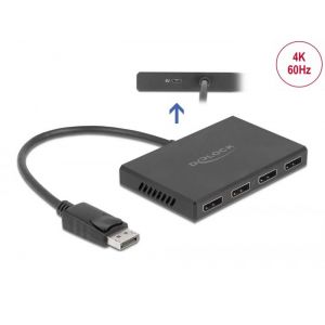 Delock DisplayPort 1.4 Splitter 1 x DisplayPort sisään ja 4 x DisplayPort ulos